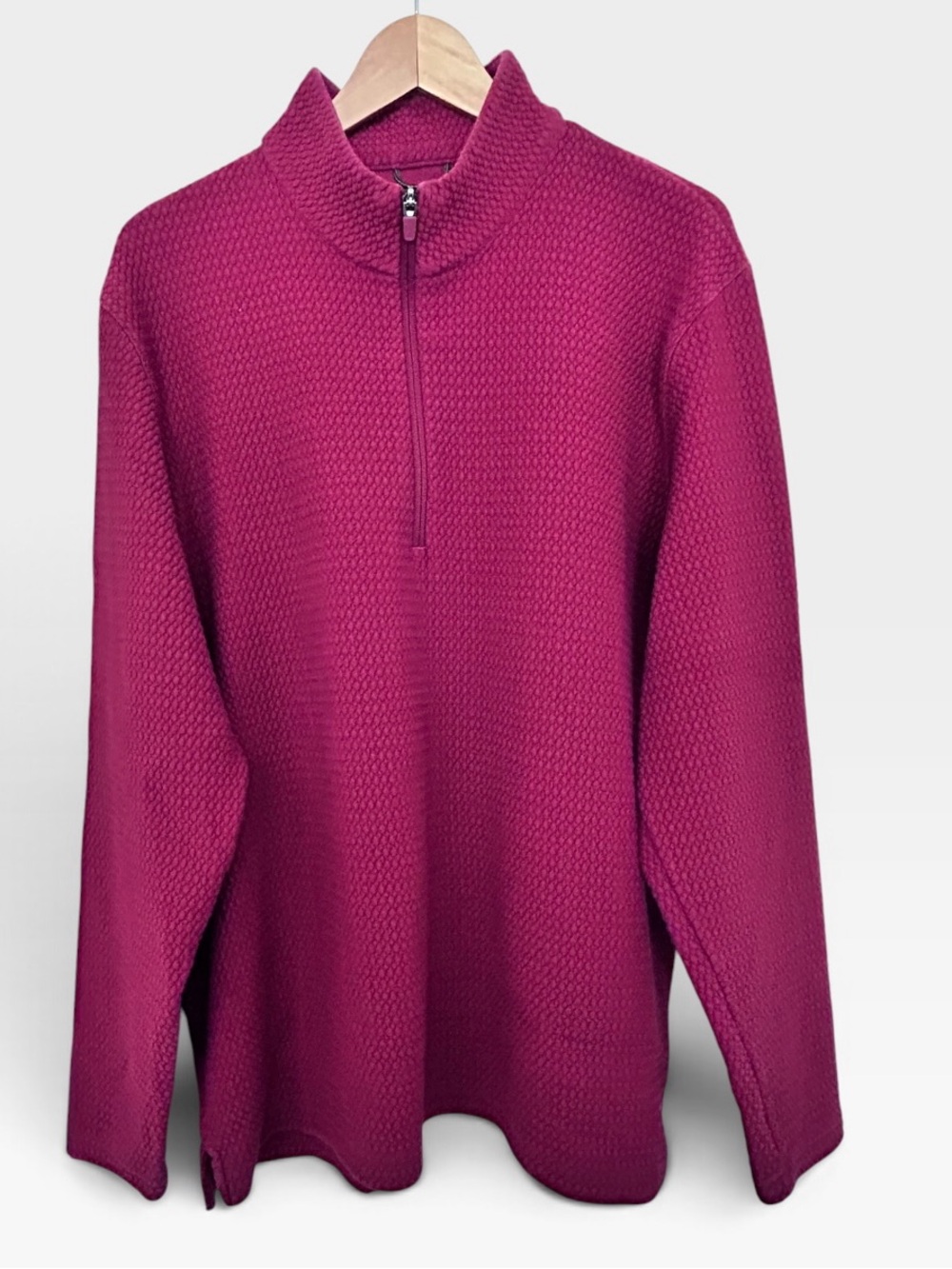 Puma Men's Half-Zip Sweater, XL, Burgundy, Mock Neck Collar